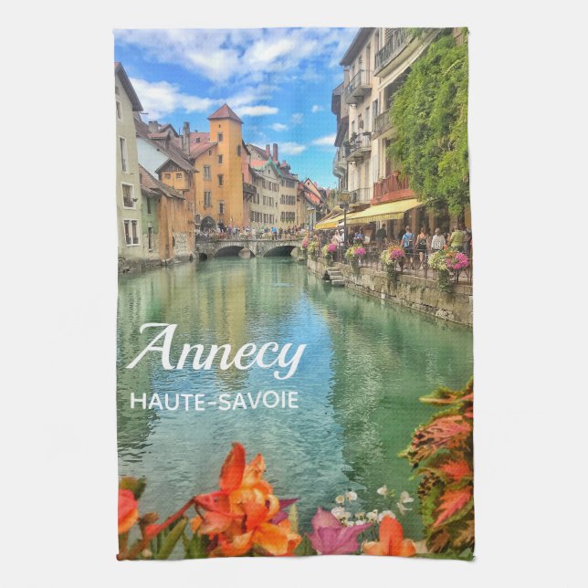Annecy Old Town Kitchen Towel (Vertical)