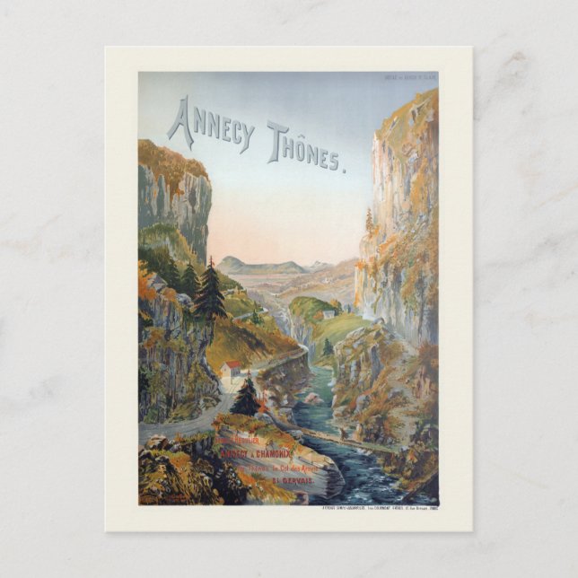 Annecy Thônes Vintage Poster 1899 Postcard (Front)
