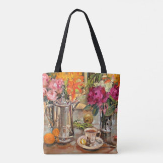 Anne's Still Life with Tea Pot and Flowers Tote Bag