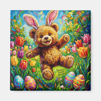 ANNETTE ~ HAPPY EASTER ~ Easter Teddy ~ Magnet