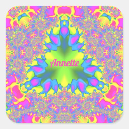 ANNETTE  Shades Yellow Green Pink Blue   Square Sticker