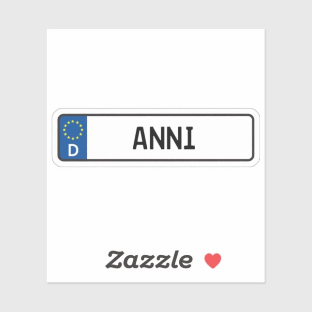 Anni German Car License Plate Sticker (Sheet)