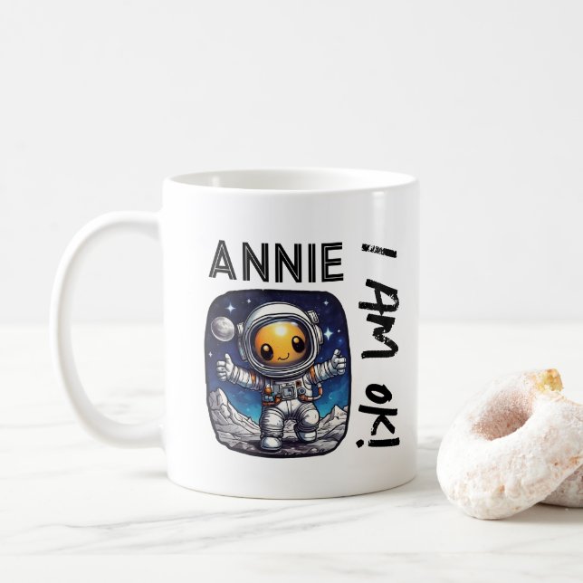 Annie I Am OK! | Song Lyrics Twist With Astronaut Coffee Mug (With Donut)