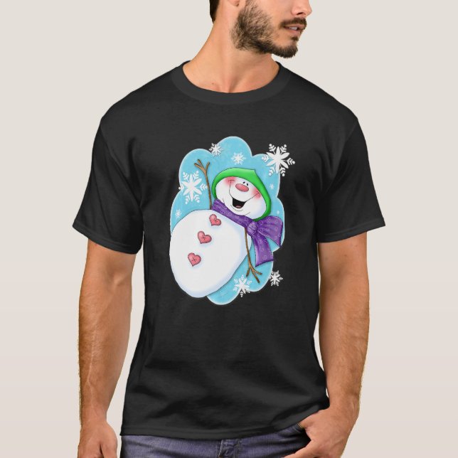Annie Lang Go Snow Snowman   T-Shirt (Front)