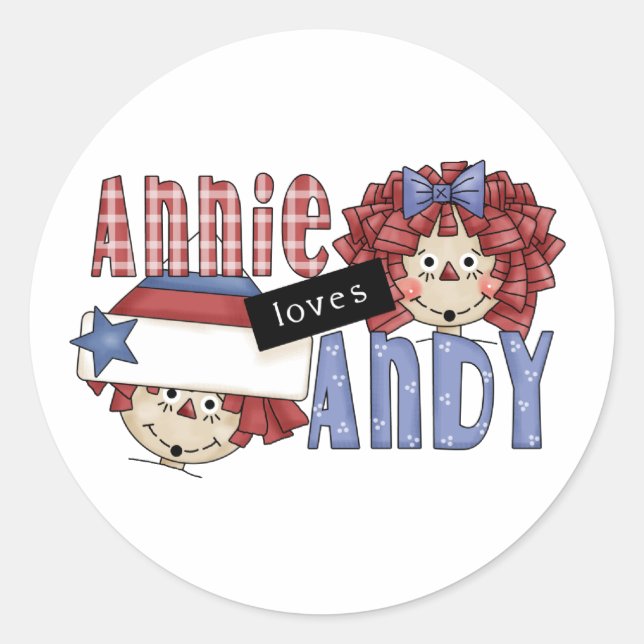 Annie Loves Andy Ragdoll Classic Round Sticker (Front)