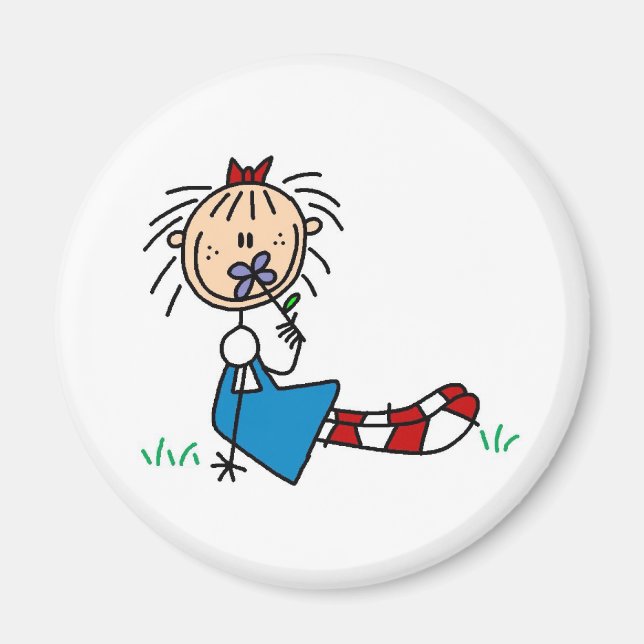 Annie Lying In Grass With Flower Magnet (Front)