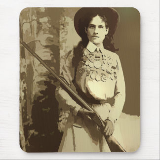 Annie Oakley Cartoonized Grunge Mouse Pad