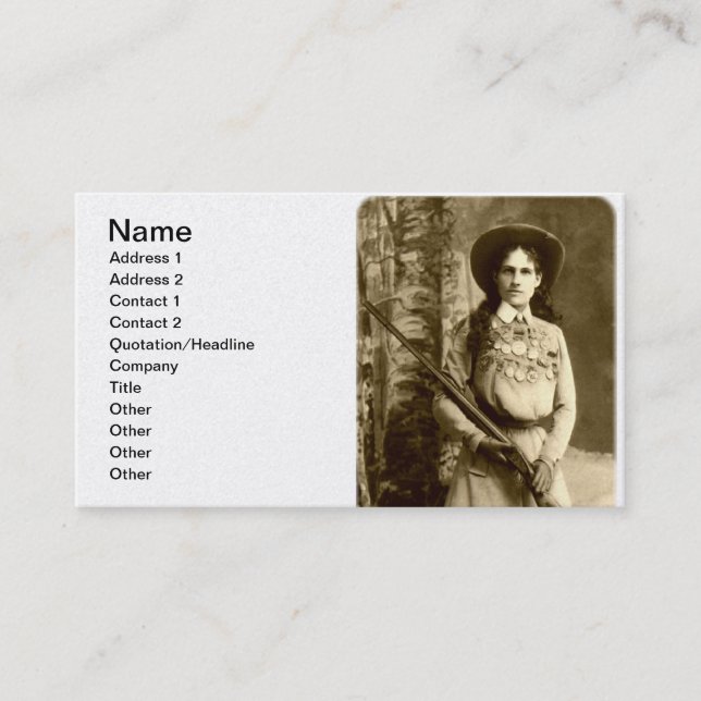Annie Oakley Classic Business Card (Front)