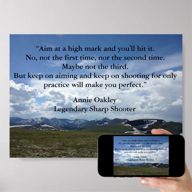 Annie Oakley Inspirational Quote Girl Power Poster | Zazzle