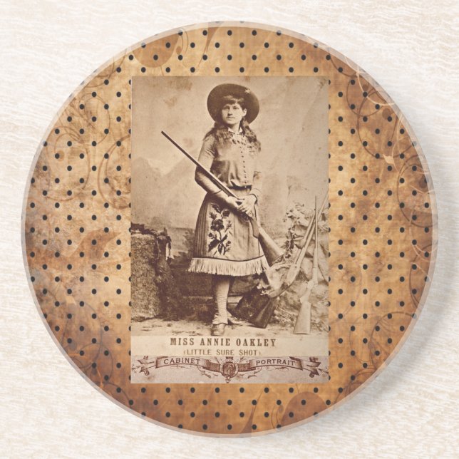 Annie Oakley Sepia Coaster (Front)