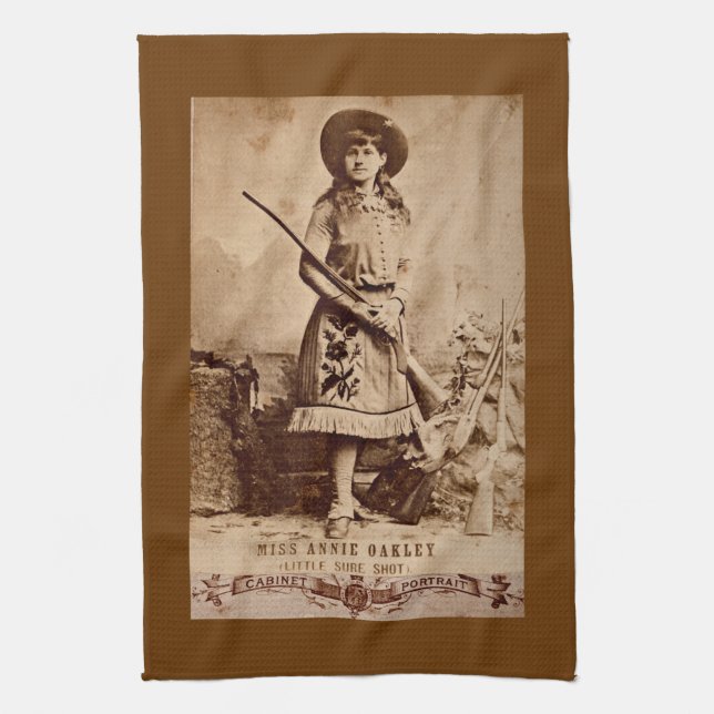 Annie Oakley Sepia Kitchen Towel (Vertical)