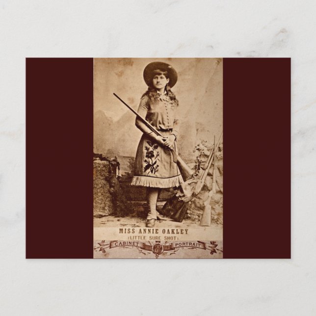 Annie Oakley Sepia Postcard (Front)