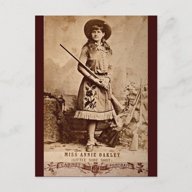 Annie Oakley Sepia Postcard (Front)