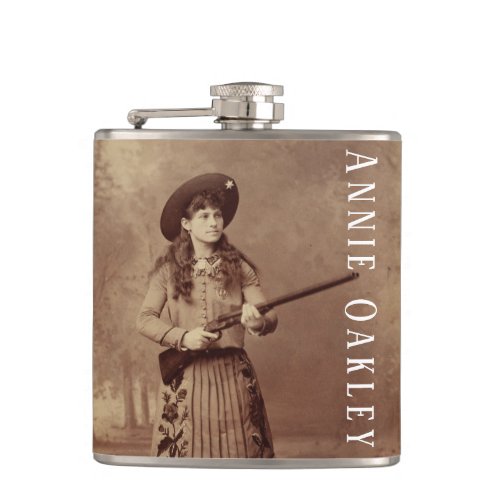 Annie Oakley Sharpshooter  Vinyl Wrapped Flask