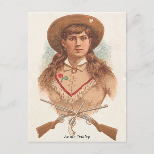 Annie Oakley vintage Lithograph Portrait Postcard