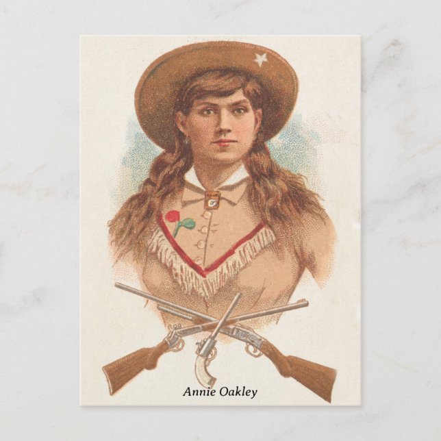 Annie Oakley vintage Lithograph Portrait Postcard (Front)