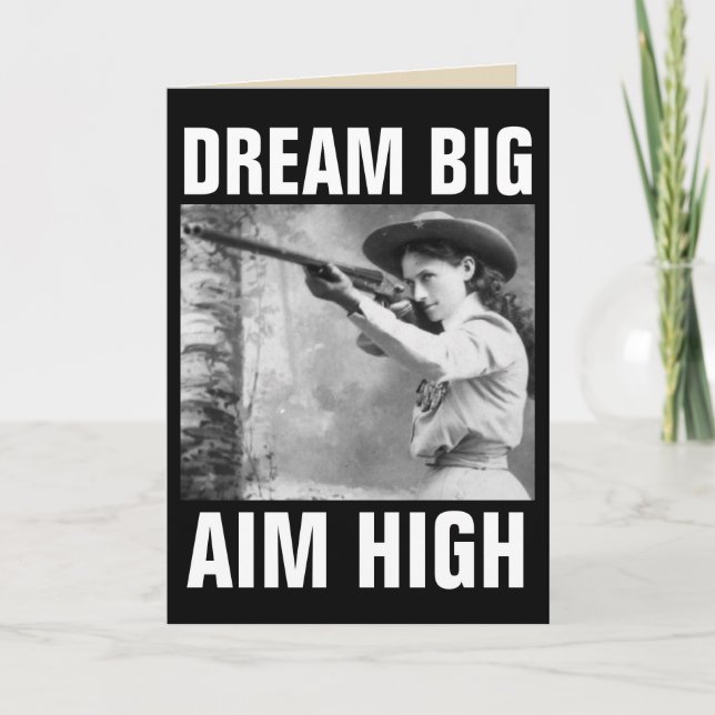 ANNIE OAKLEY WITH GUN, BIRTHDAY GREETING CARDS (Front)