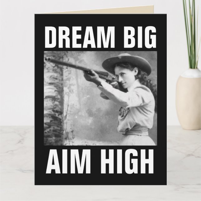 ANNIE OAKLEY WITH GUN, BIRTHDAY GREETING CARDS (Front)