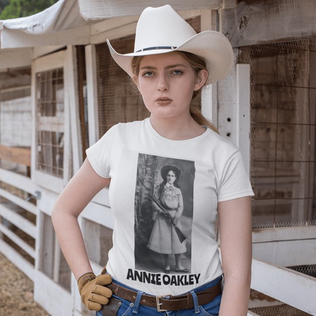 ANNIE OAKLEY with GUNS LADIES WOMENS T-SHIRTS (Creator Uploaded)