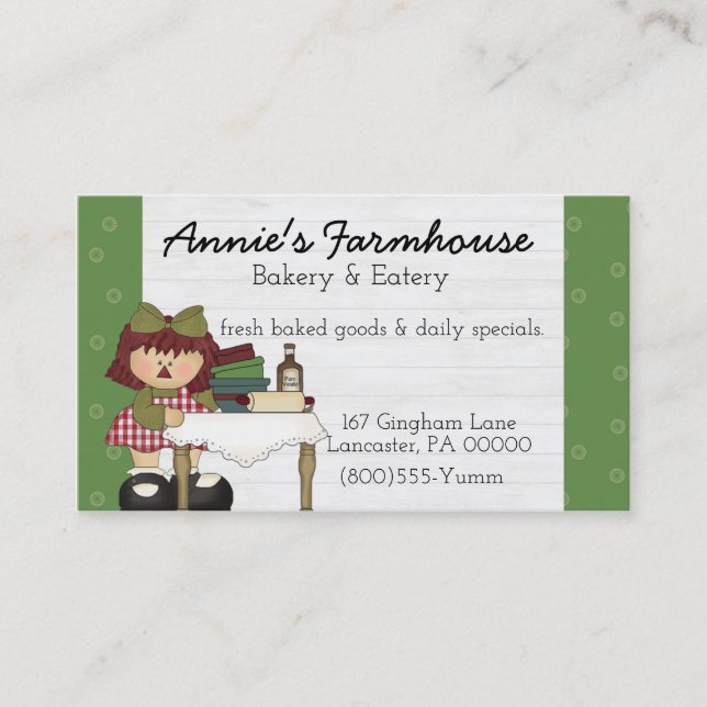 Annie Primitive Country Business Card (Front)