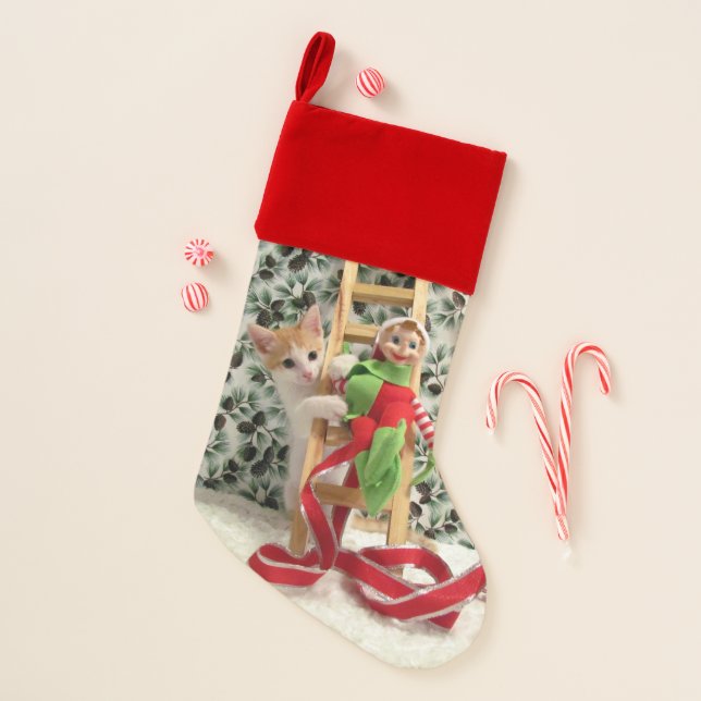Annie the Cat and the Christmas Elf Stocking (Front)