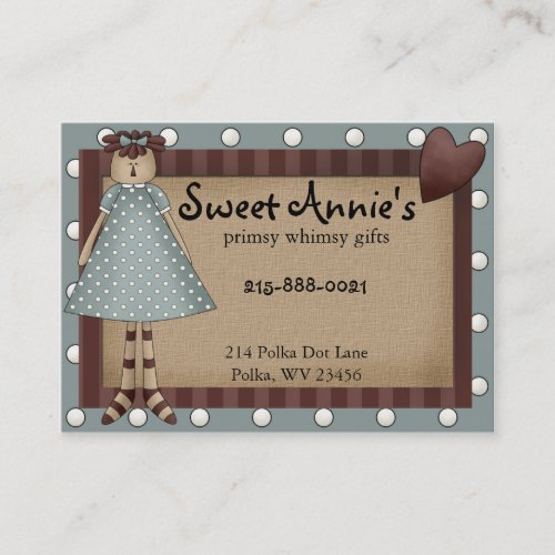 Annie Whimsy Primsy Country Business Card