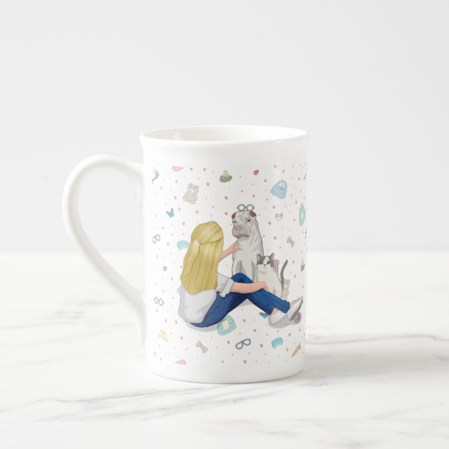 Anniepaddington Bone China mug - art by Irina Kolb (Left)