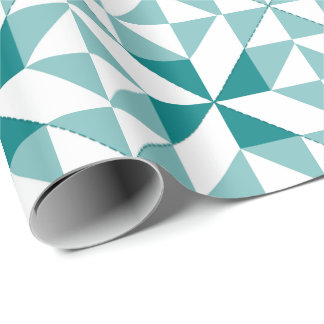 Annie's Choice Patchwork Design in Teal Wrapping Paper