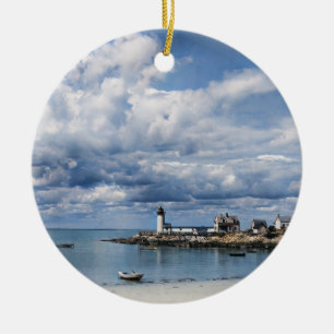Annisquam Lighthouse, Gloucester MA c1904 Ceramic Ornament
