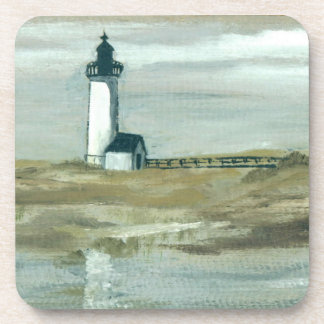 Annisquam Lighthouse Painting Beverage Coaster