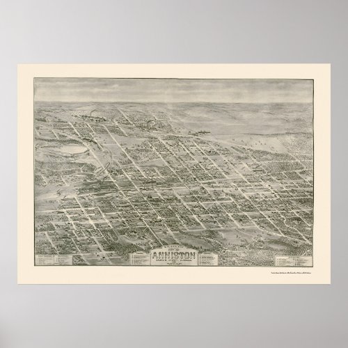 Anniston AL Panoramic Map _ 1903 Poster