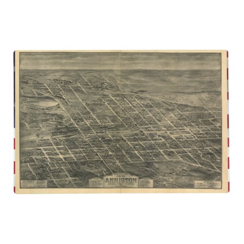 Anniston Alabama 1903 Antique Panoramic Map Placemat