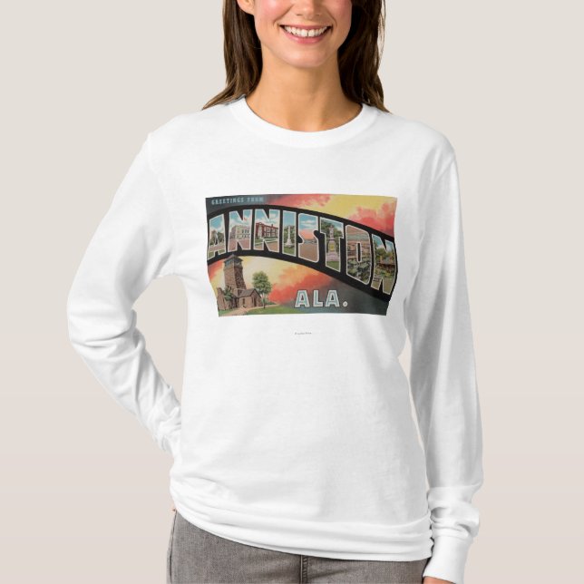 Anniston, Alabama - Large Letter Scenes T-Shirt (Front)
