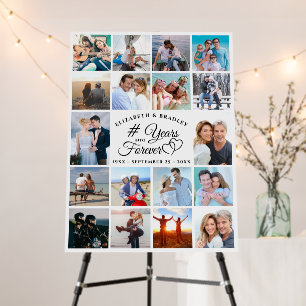 Anniversary 18 Photo Collage YEARS INTO FOREVER Foam Board