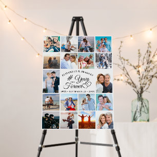 Anniversary 18 Photo Collage YEARS INTO FOREVER Foam Board