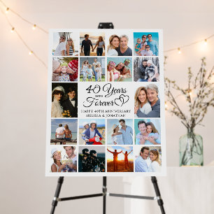 Anniversary 18 Photo Collage # YEARS INTO FOREVER Foam Board