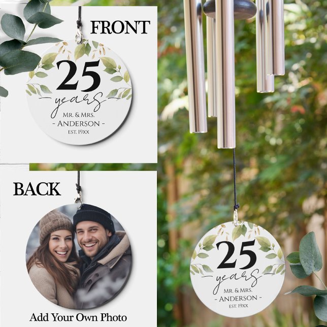 Anniversary 25 years Floral Photo Wind Chime (Creator Uploaded)
