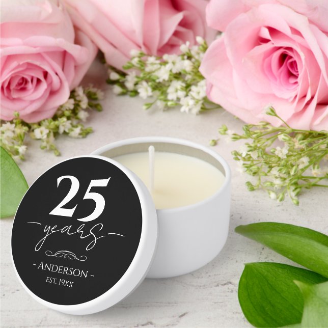 Anniversary 25 Years Minimal Keepsake  Mini Candle Favors (Insitu (Wedding))