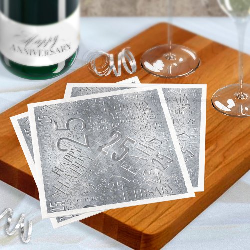 Anniversary 25 Years Word Cloud ID267 Paper Dinner Napkins