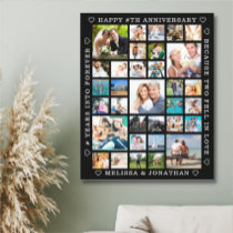 Anniversary 33 Photo Collage Custom Personalized Canvas Print