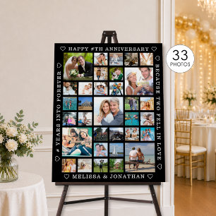 Anniversary 33 Photo Collage Custom Personalized Foam Board