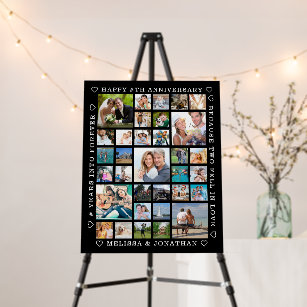 Anniversary 33 Photo Collage Custom Personalized Foam Board