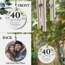 Anniversary 40 years Floral Photo Wind Chime