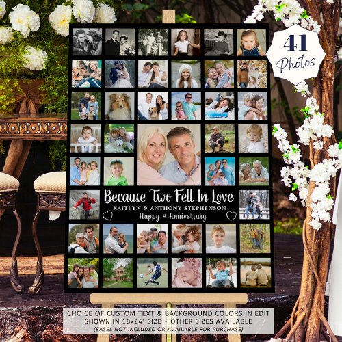 Anniversary 41 Photo Collage Custom Text and Color Foam Board