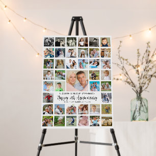 Anniversary 41 Photo Collage Modern Script Foam Board