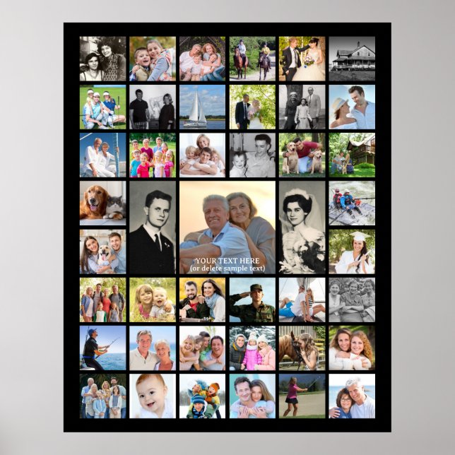 Anniversary 43 Photo Collage Personalized Custom Poster (Front)