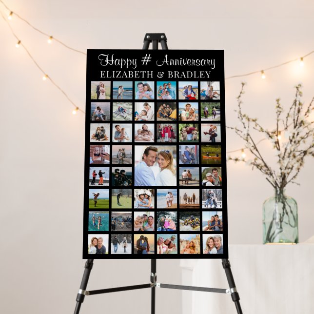 Anniversary 45 Photo Collage Personalized Foam Board (In Situ (Stand))