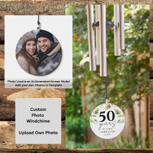 Anniversary 50 years Floral Photo Wind Chime