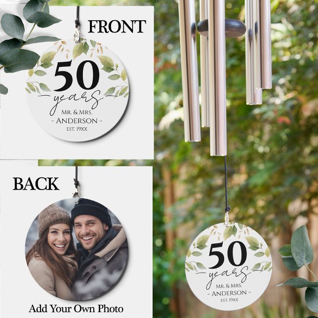 Anniversary 50 years Floral Photo Wind Chime (Creator Uploaded)
