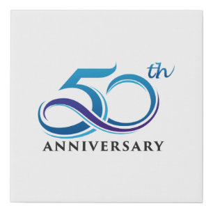 Anniversary 50th faux canvas print